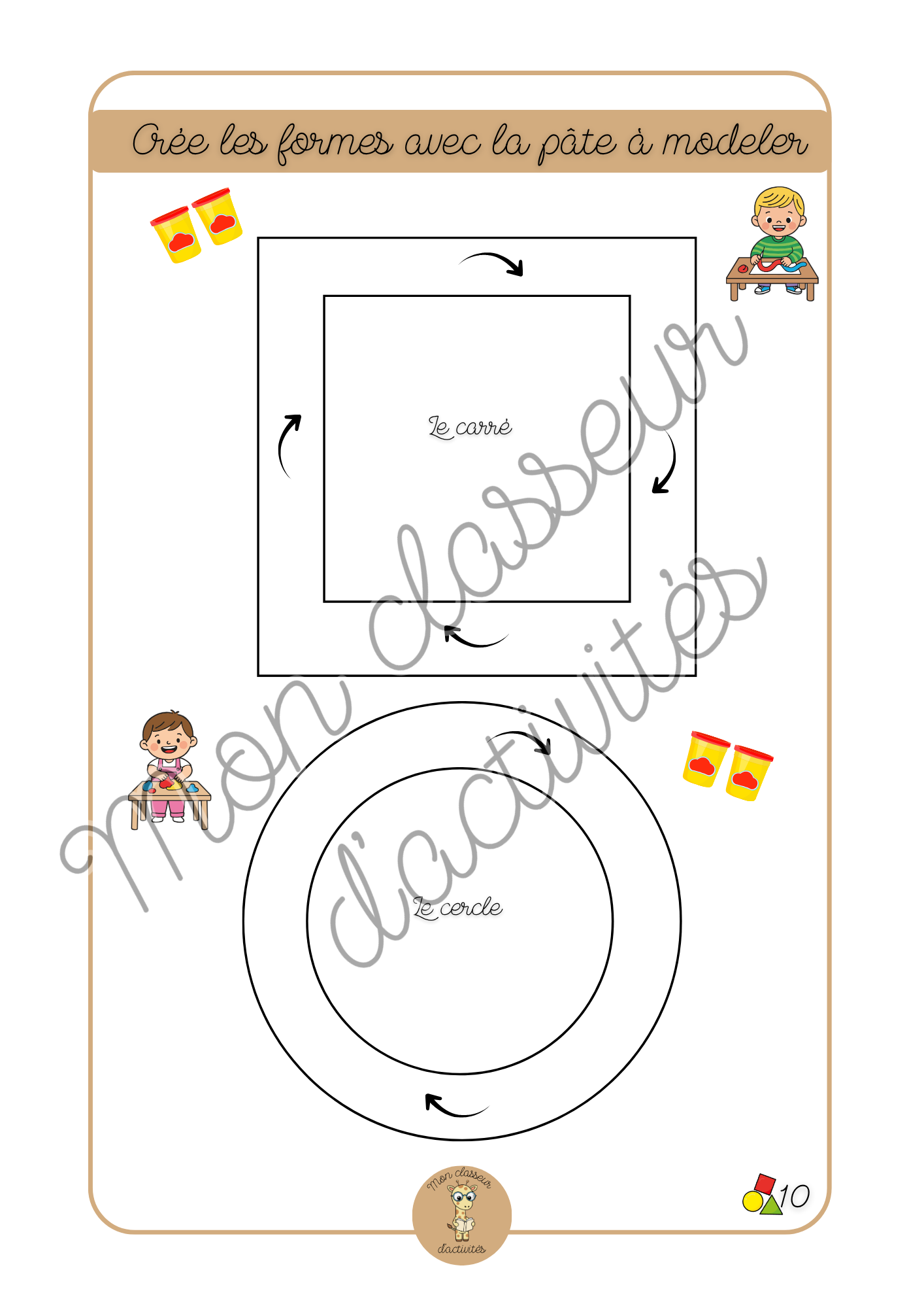 PDF - Les formes - Fiche 10 "Crée les formes avec la pâte à modeler"
