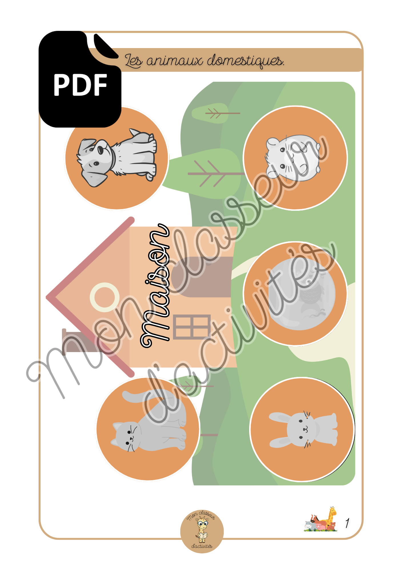 PDF - Les animaux - Fiche 1 "Les animaux domestiques"