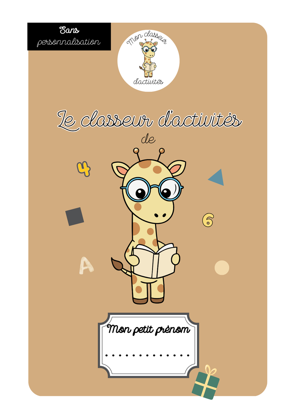 Couverture sans classeur , avec/ sans personnalisation